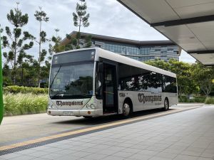 Thompson Bus Services XB 60ML (Fleet no. 10 when taken) at North Lakes Station doing a school run.