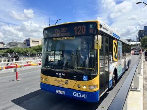 TFB1341 MAN 18.310 CNG departing Cultural Centre doing a 120 service.