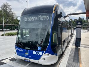 Brisbane Metro 9009 at UQ Lakes Station getting ready to start a 169 service.