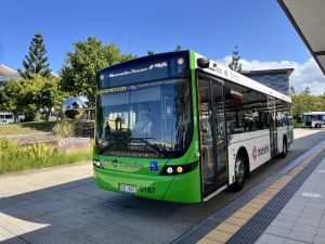 Thompson Bus Services 0167 at North Lakes Station.