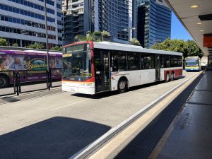 Thompson Bus Services 109GJT at South Bank Busway doing Rail Replacement works.