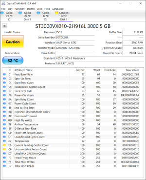 CrystalDiskInfo printout of SMART attributes from an ST3000VX010-2H916L.