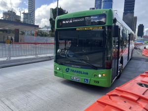 Hornibrook Buslines 159 at Cultural Centre doing Railbus services.