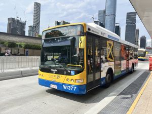 TFB1377 MAN 18.310 CNG arriving into Cultural Centre doing a 100 service.