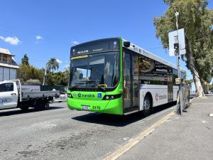 Thompson Bus Services 0170 at Bowen Hills Station.