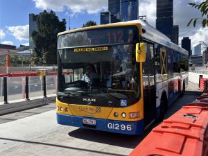 TFB1296 MAN 18.310 CNG arriving into Cultural Centre on a 112 service.