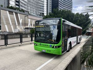 Thompson Bus Services 0121 at Roma Street Busway Station.