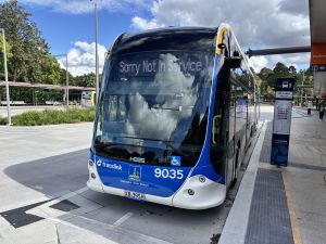 Brisbane Metro 9035 at UQ Lakes station charging.