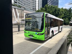 Transdev Capalaba 0099 at South Bank Busway doing rail replacement.