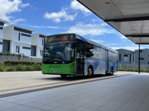 Hornibrook Buslines 128 at North Lakes Station doing a 680.