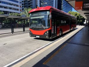 Thompson Bus Services 104GJT at South Bank Busway doing Rail Replacement works.