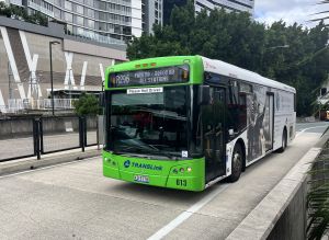 Transdev Capalaba 013 at South Bank Busway doing a R296 Rail Replacement service.