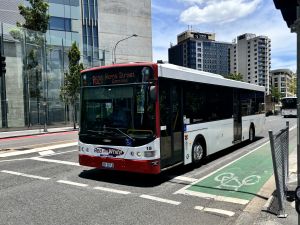 Red and White 18 seen at Roma Street doing rail.