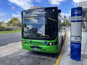 Transdev Capalaba 0185 at Carindale Interchange Out Of Service.